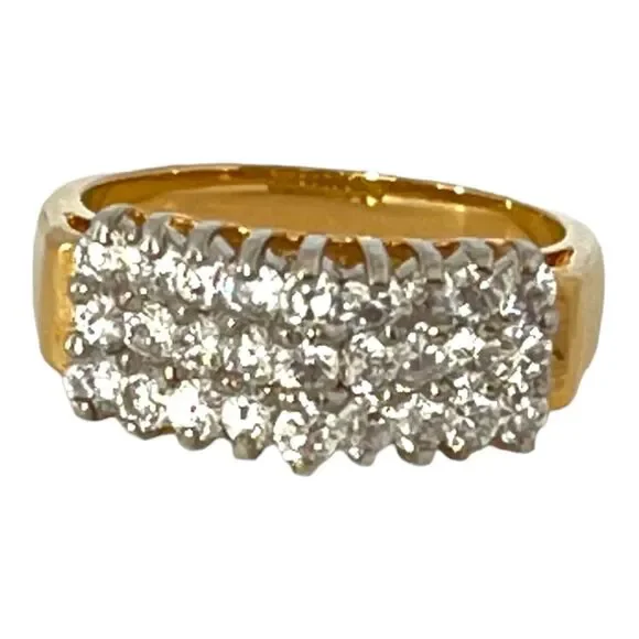 Vintage 1970s CZ Cluster Ring Size 7 14K HGE Gold Plate Original Unworn - 3E - Picture 12 of 15